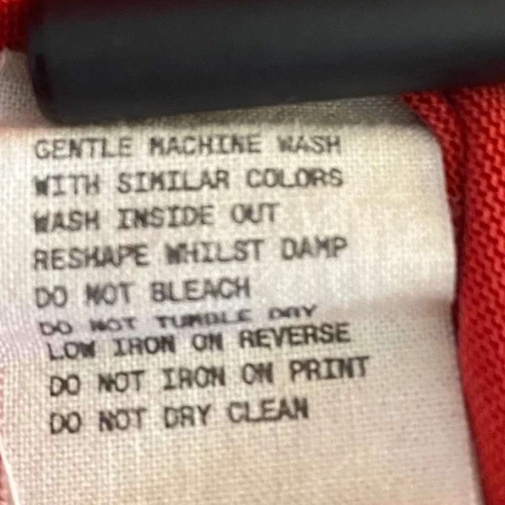 Pangaia Red Long‎ Sleeve Turtle Neck Midi Dress SeaCell Peppermint Treated Sz XL - Picture 9 of 9